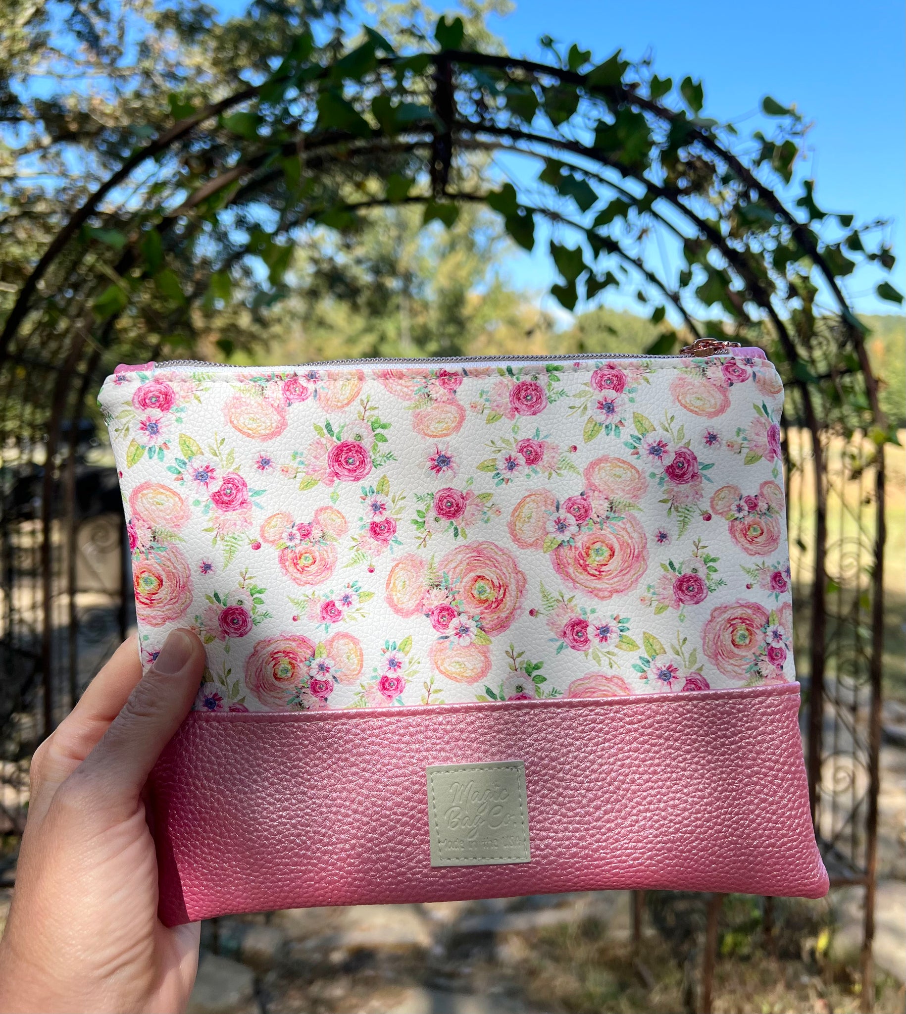 Floral Mouse Pink~Everyday Beauty Pouch Duo