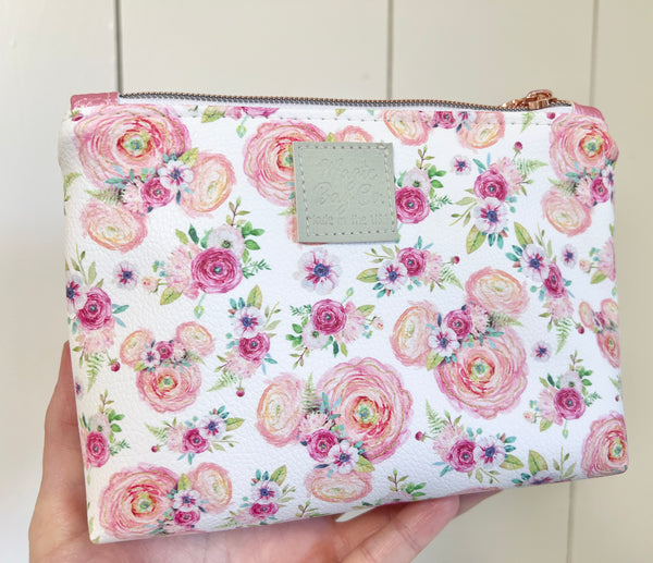 Floral Mouse Pink~Petite Beauty Bag